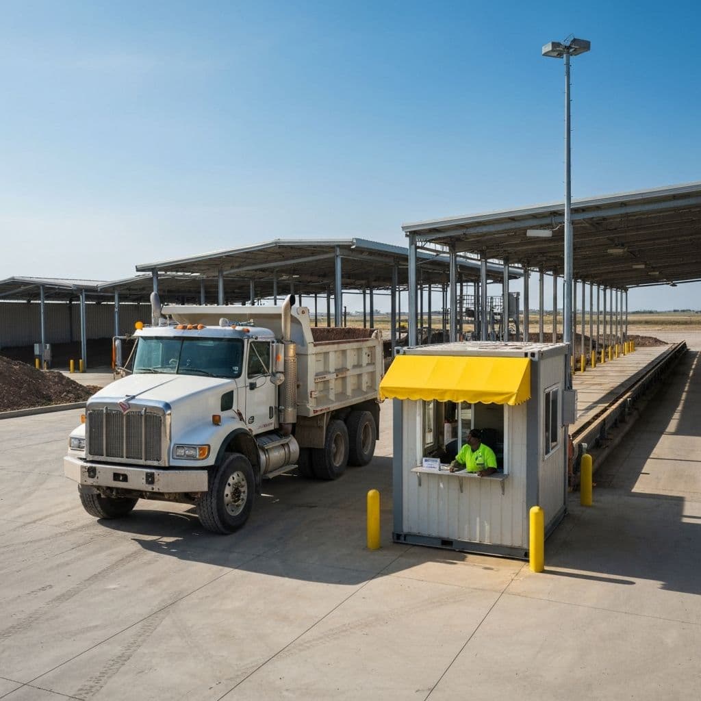Truck check-in process at OC Dirt Dump